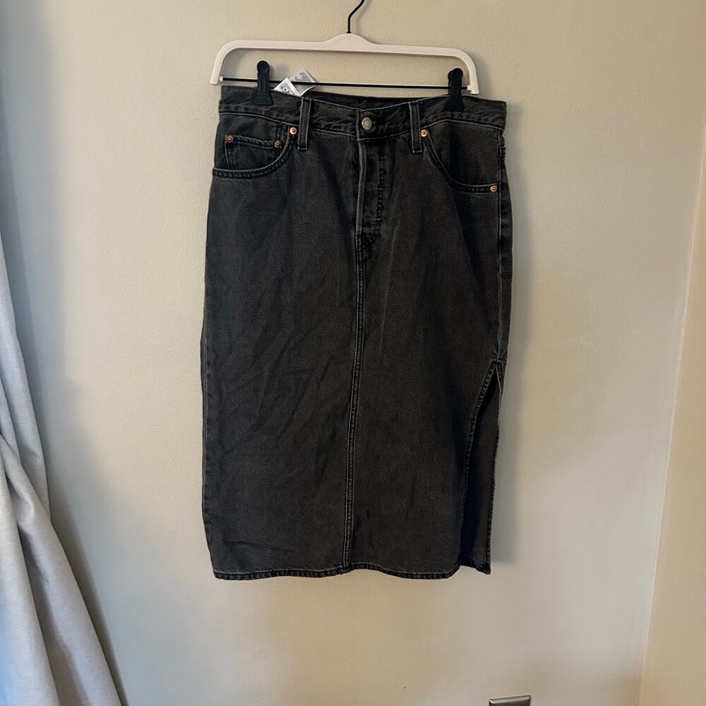 levi's midi charcoal skirt size 29